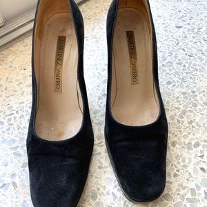 Martinez Valero Black Suede Pumps Size 7.5